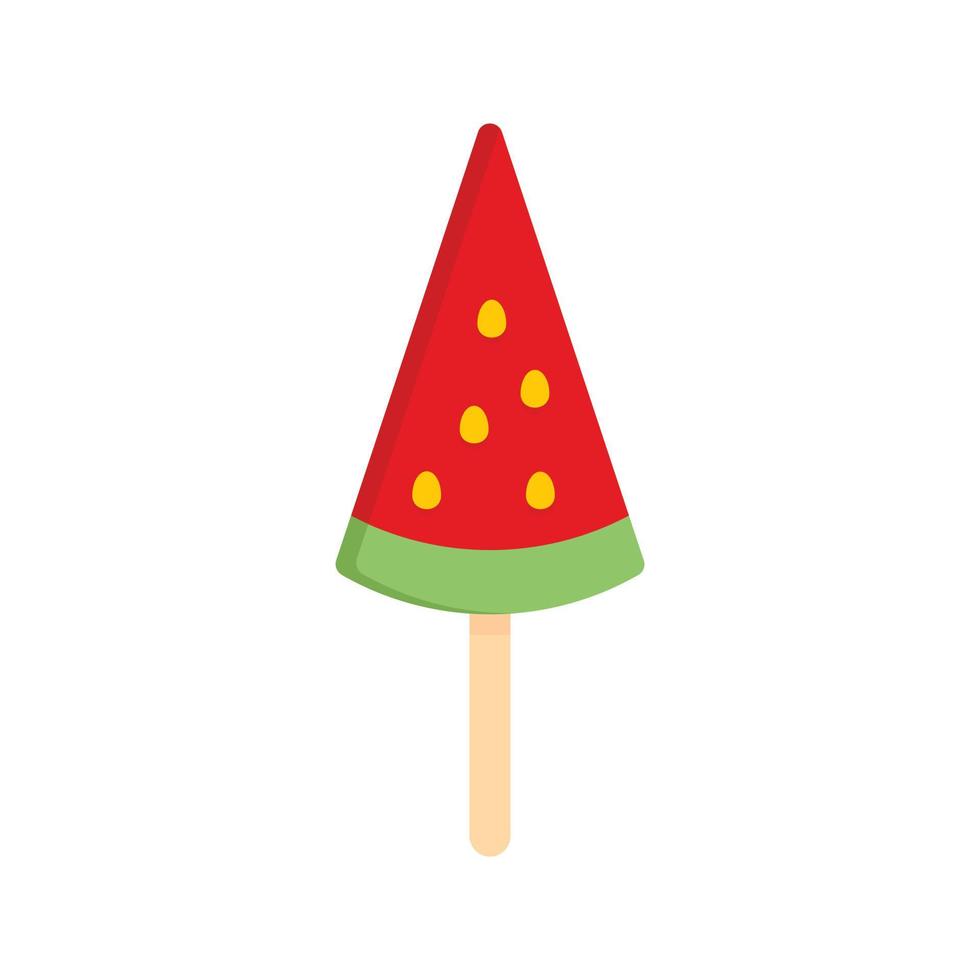 Ice cream watermelon icon, flat style vector