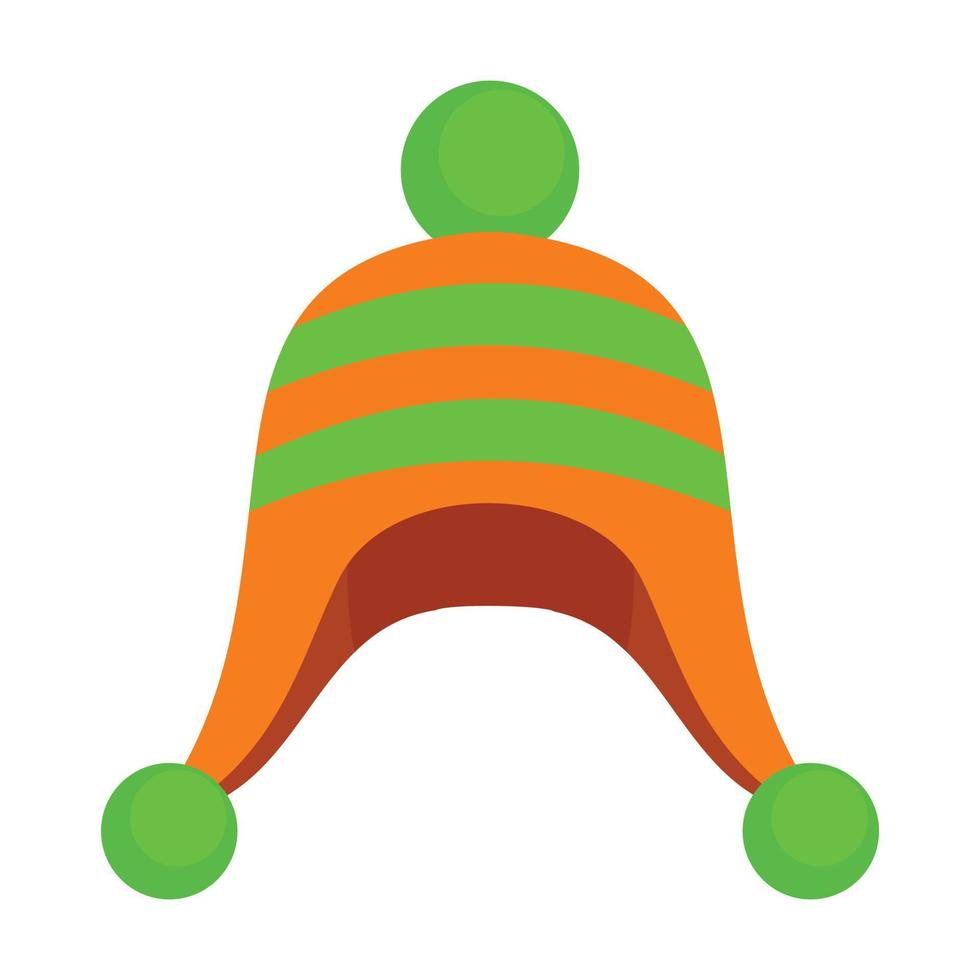 icono de sombrero frío de invierno, estilo plano vector