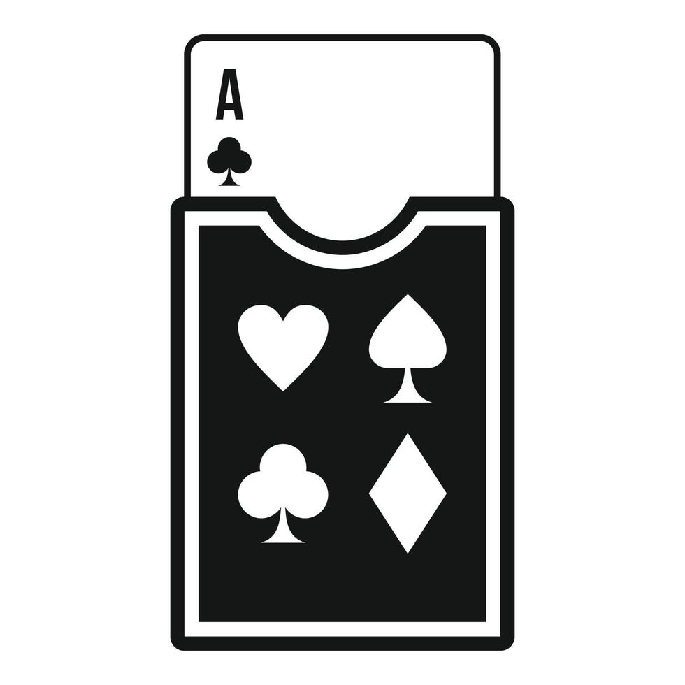 icono de cartas de juego de casino, estilo simple vector