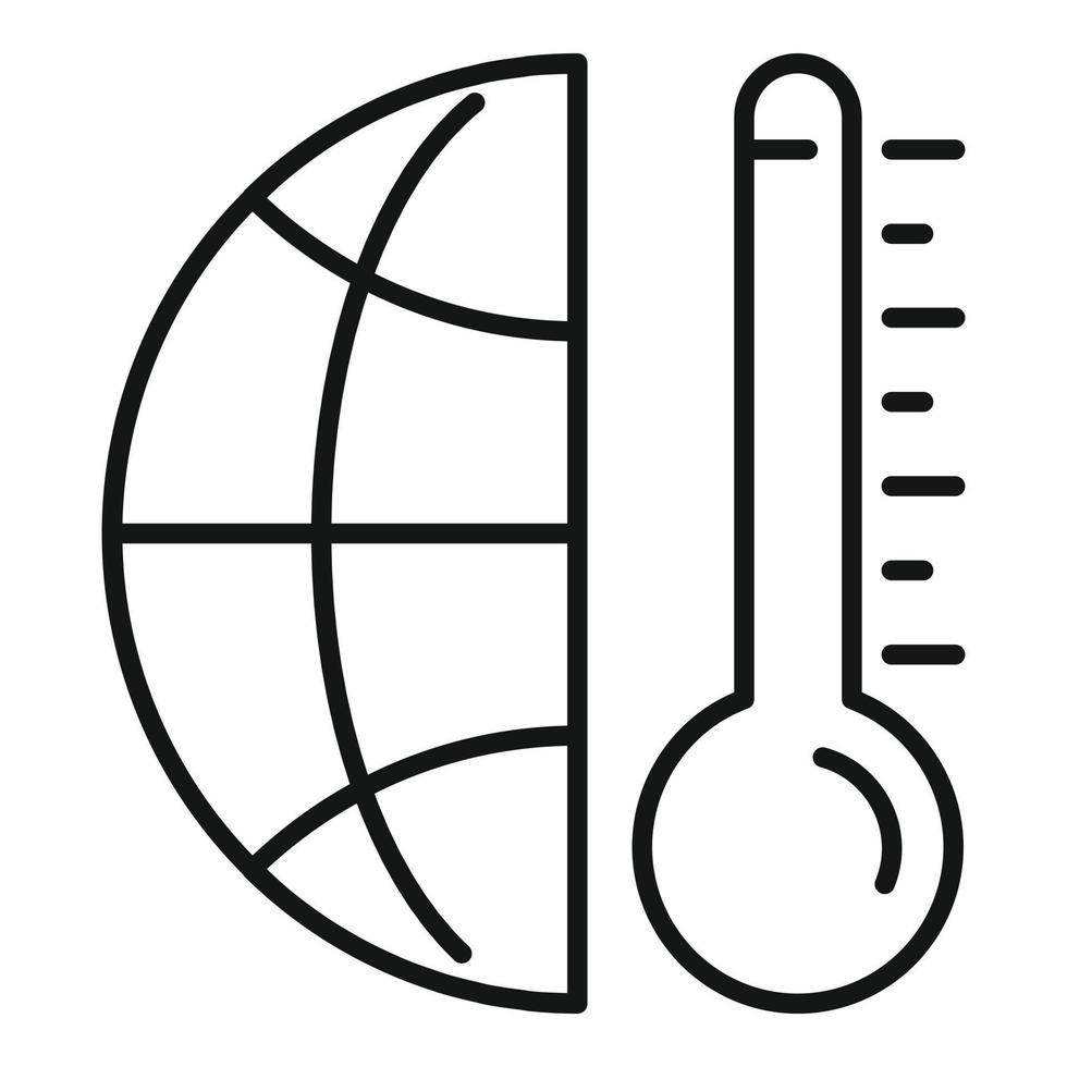 Global eco warm icon, outline style vector