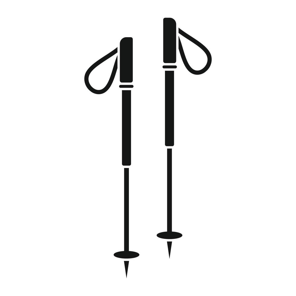 icono de bastones de senderismo, estilo simple vector