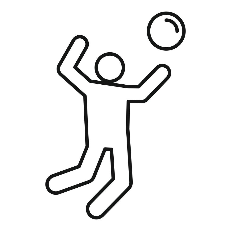 icono de voleibol, estilo de esquema vector