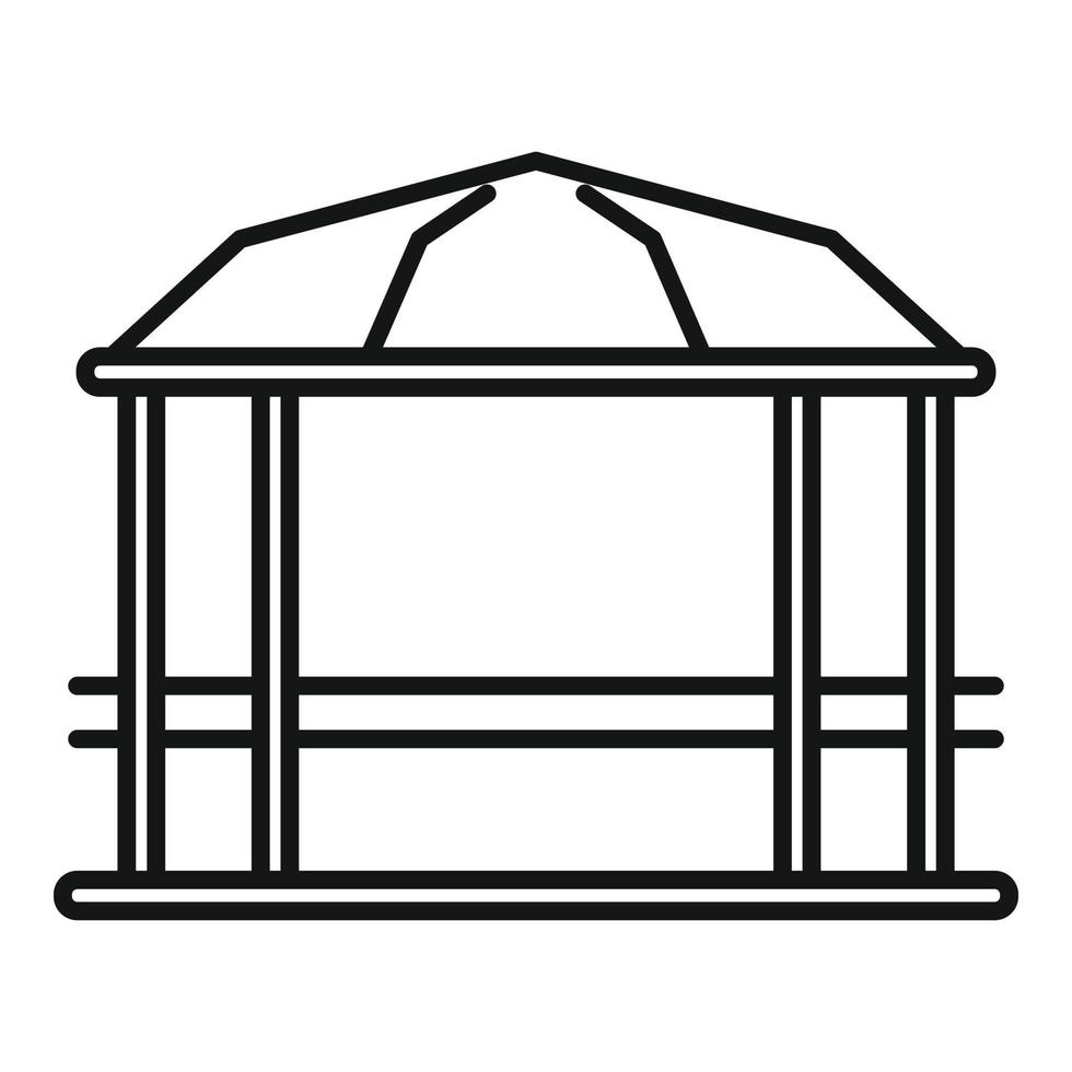 icono de la glorieta del pabellón, estilo de esquema vector
