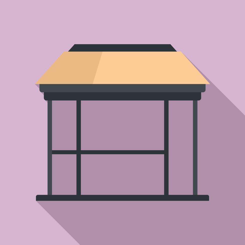 Park gazebo icon, flat style vector