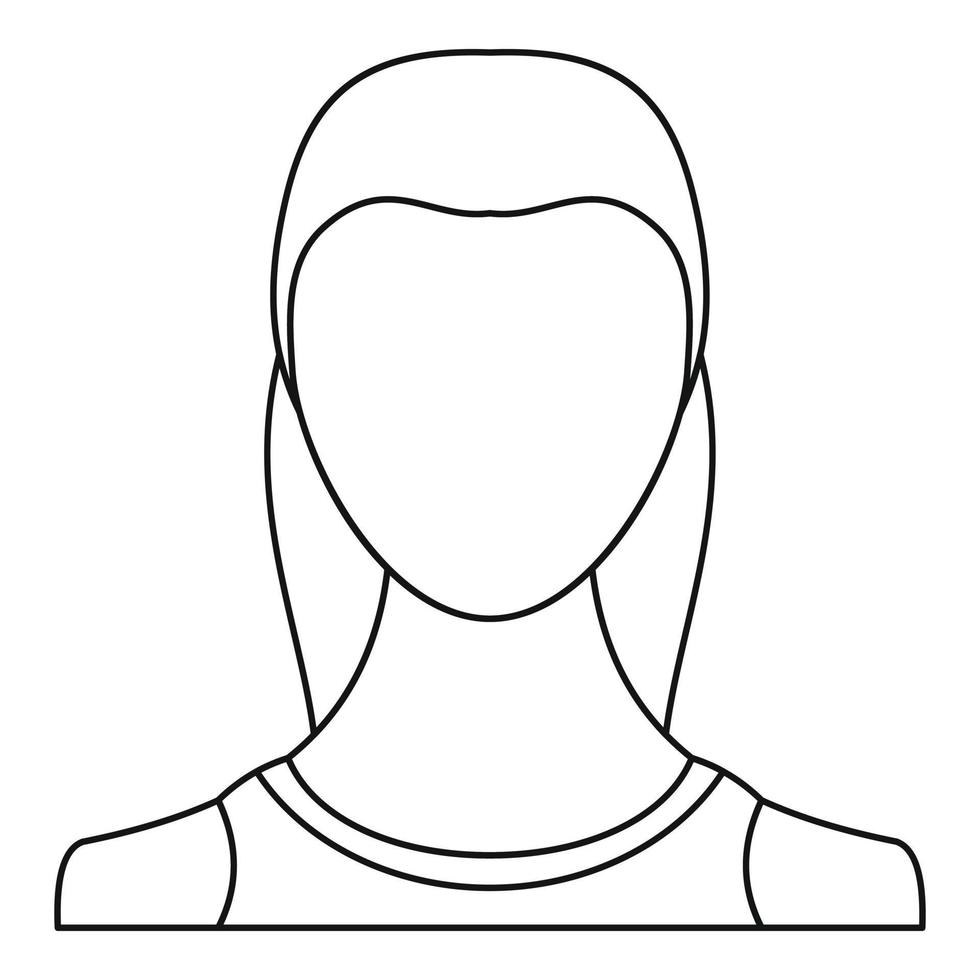 Girl user icon vector thin line