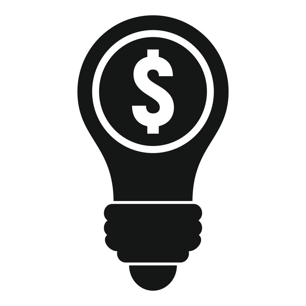 Finance idea bulb icon, simple style vector