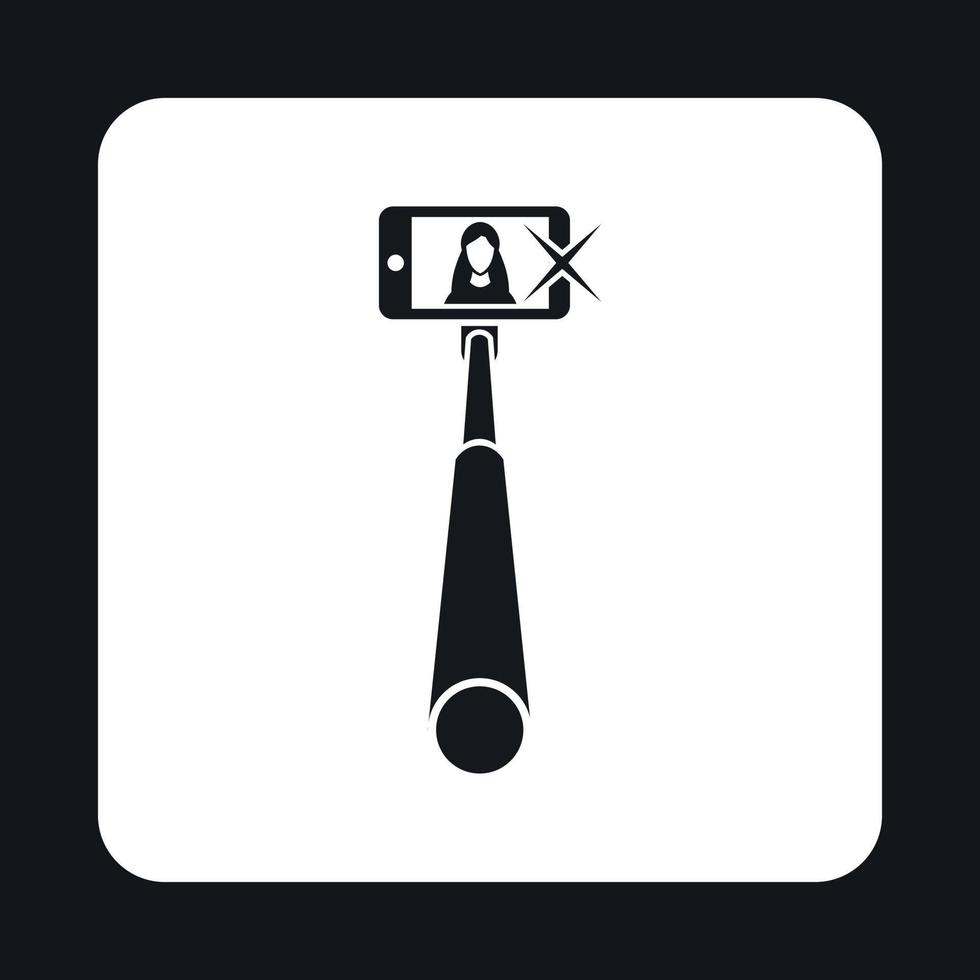 Selfie monopod stick with smartphone icon vector