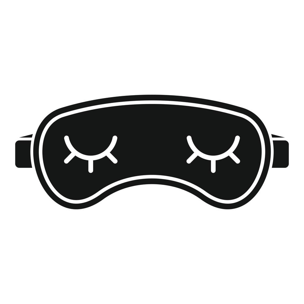 Fun sleeping mask icon, simple style vector