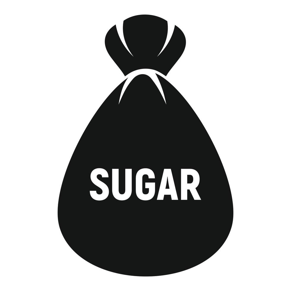 Sugar bag icon, simple style vector
