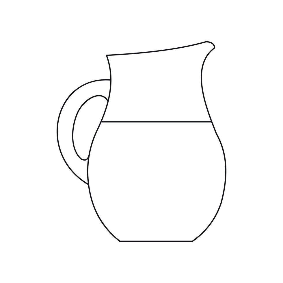 Pitcher of milk icon, outline style vector