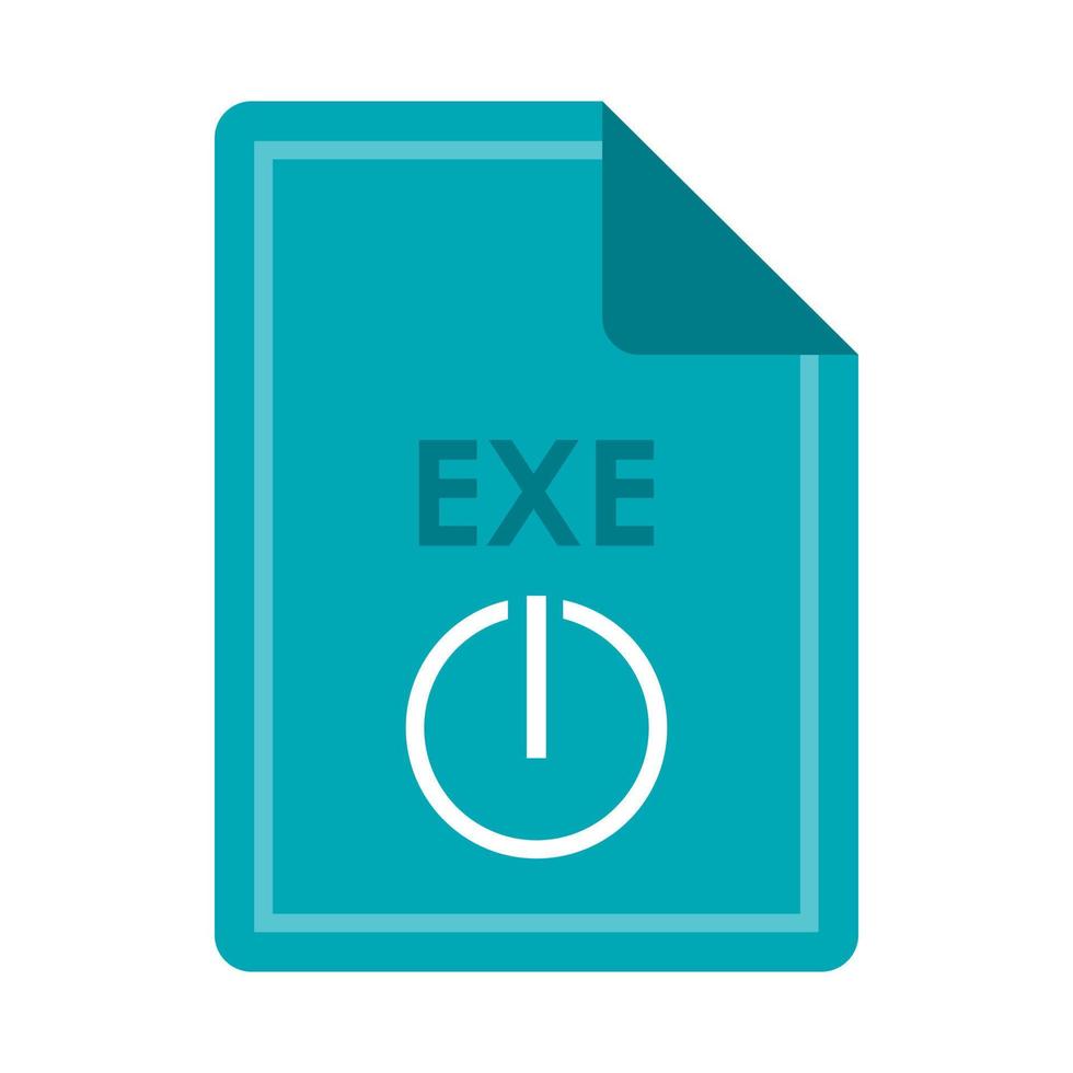 icono de archivo exe, estilo plano vector