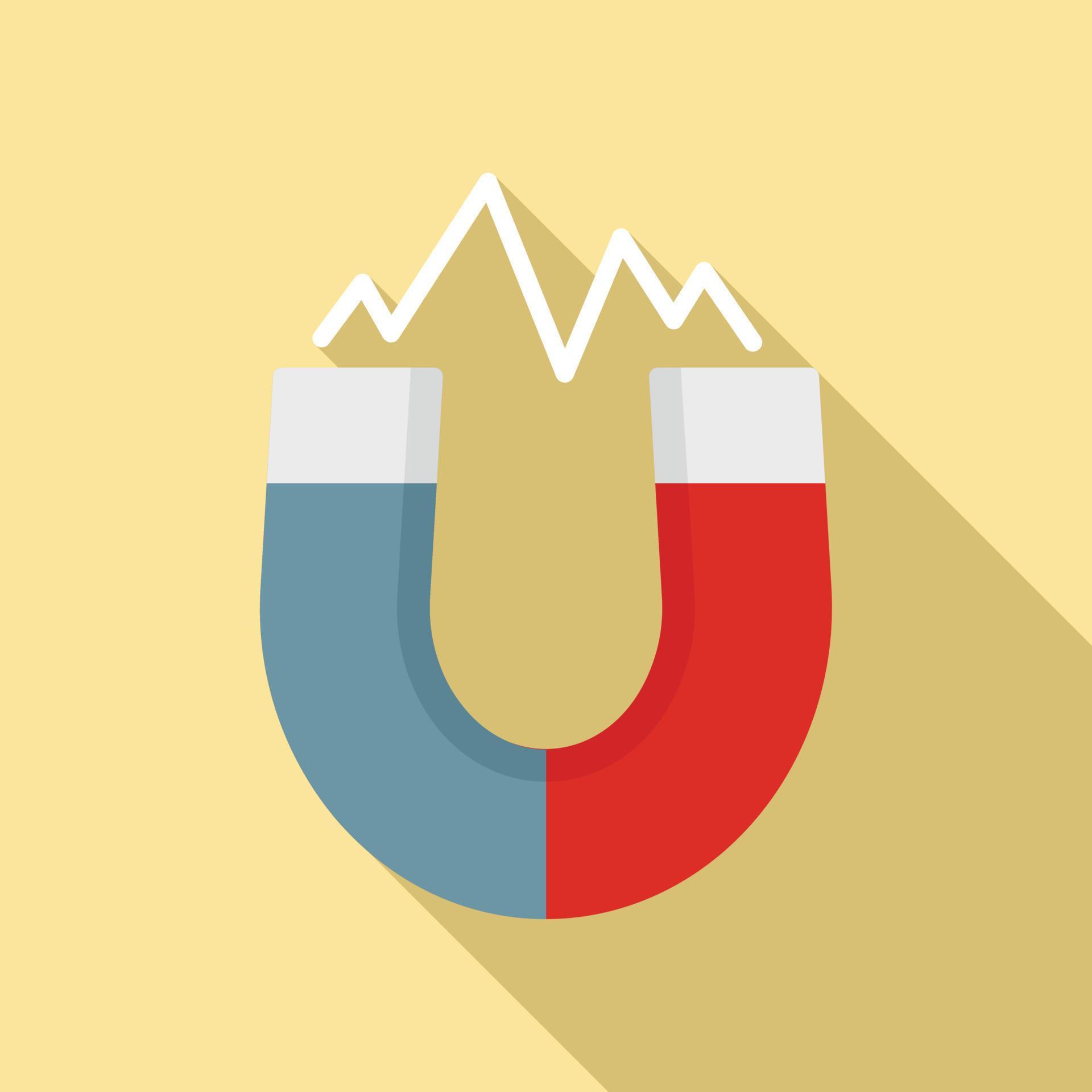 Physics magnet icon, flat style 14607702 Vector Art at Vecteezy