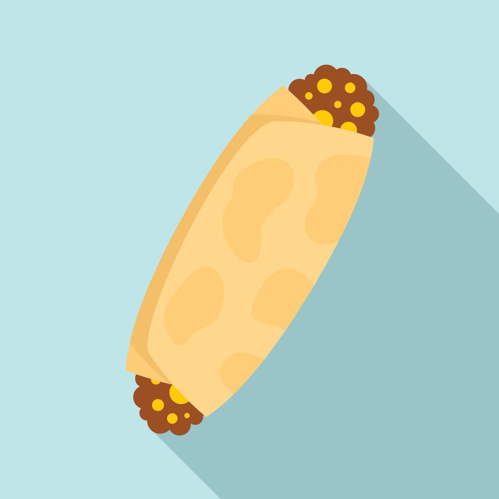 Enchilada food icon, flat style vector