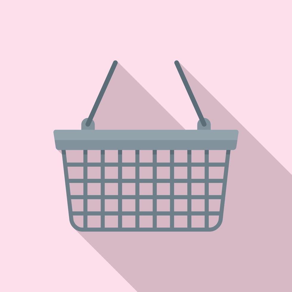 Handle shop basket icon, flat style vector