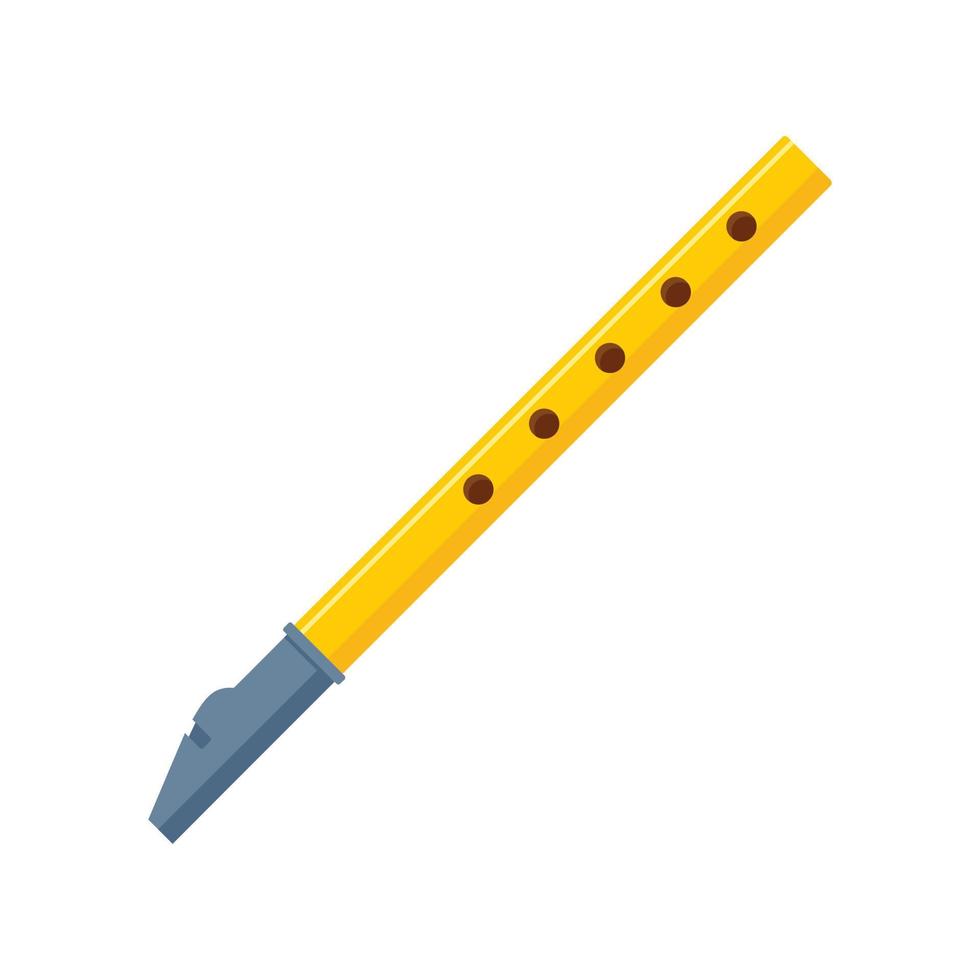 Classic flute icon, flat style vector