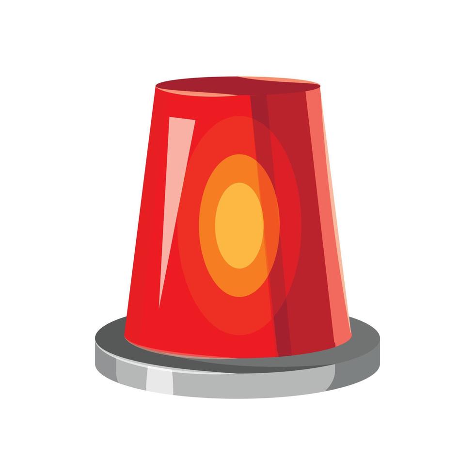 Siren red flashing emergency light icon vector