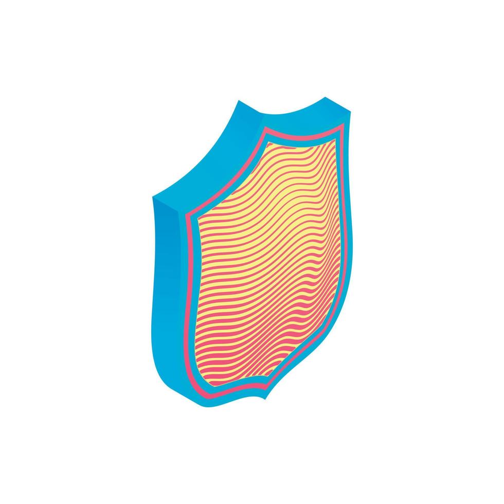 Protection shield icon, isometric 3d style vector