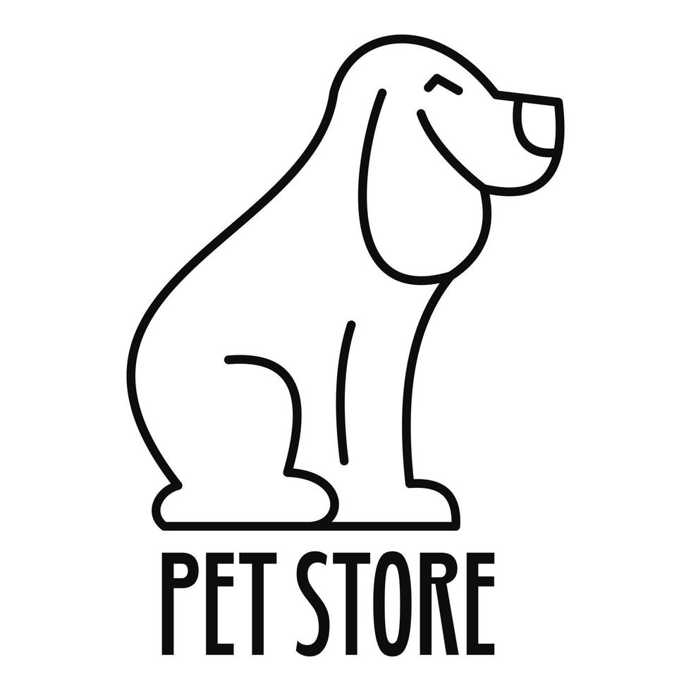 Doggy pet store logo, outline style vector
