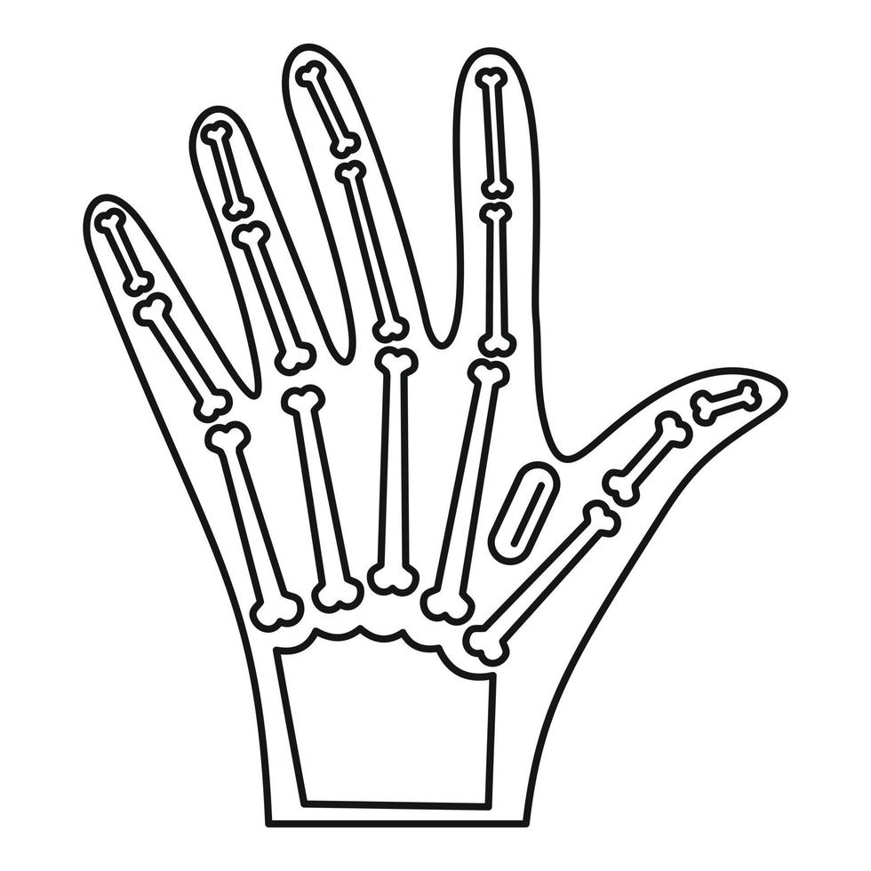 icono de implante de mano nfc, estilo de contorno vector