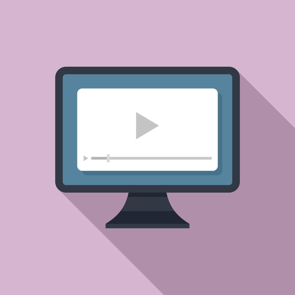 Internship video icon, flat style vector