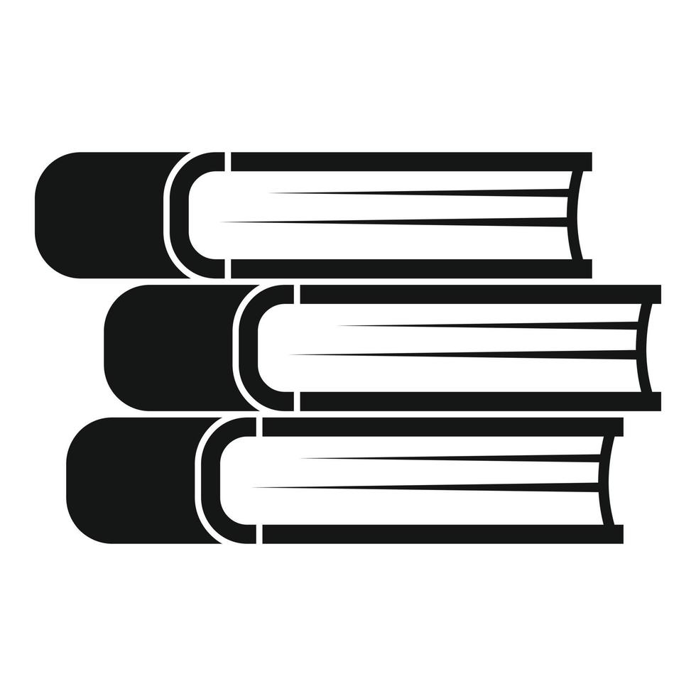 Book stack icon, simple style vector
