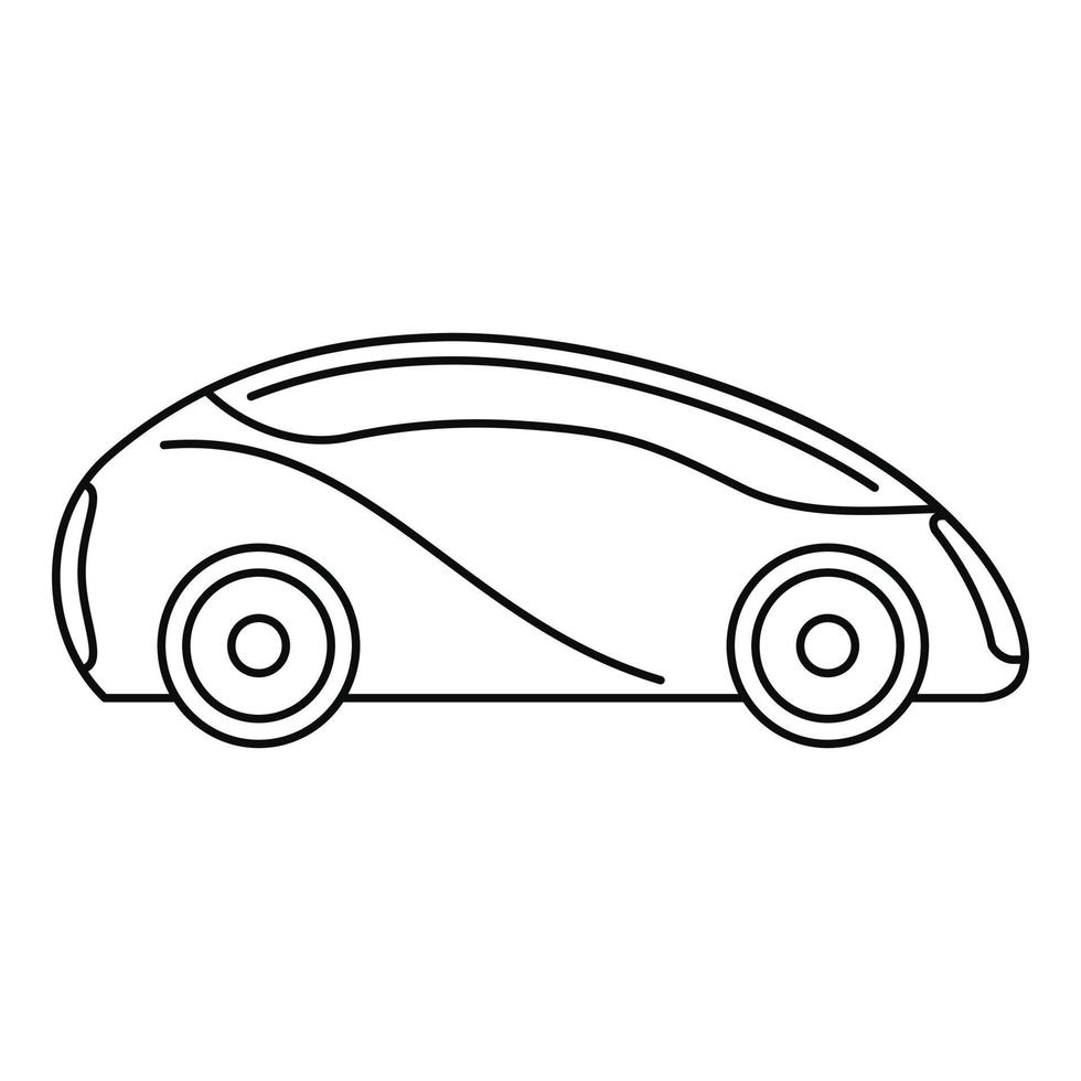 icono de coche sin conductor futurista, estilo de esquema vector