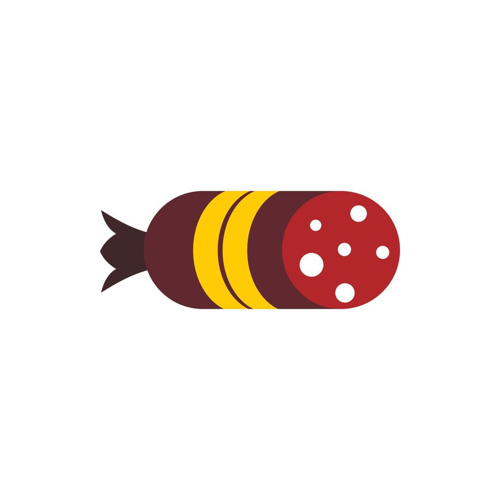 Salami sausage icon in flat style vector
