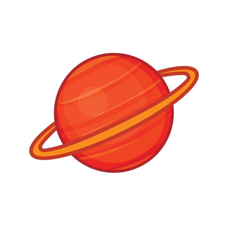 Saturn icon, cartoon style vector