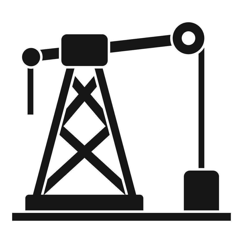 Gas derrick icon, simple style vector