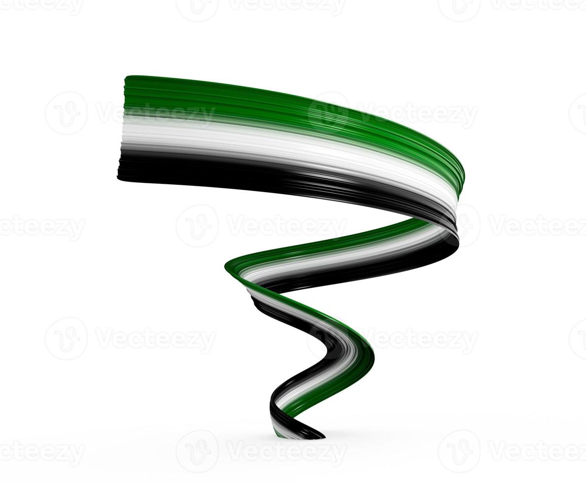 Palestine flag ribbon Spiral Shape 3d illustration photo