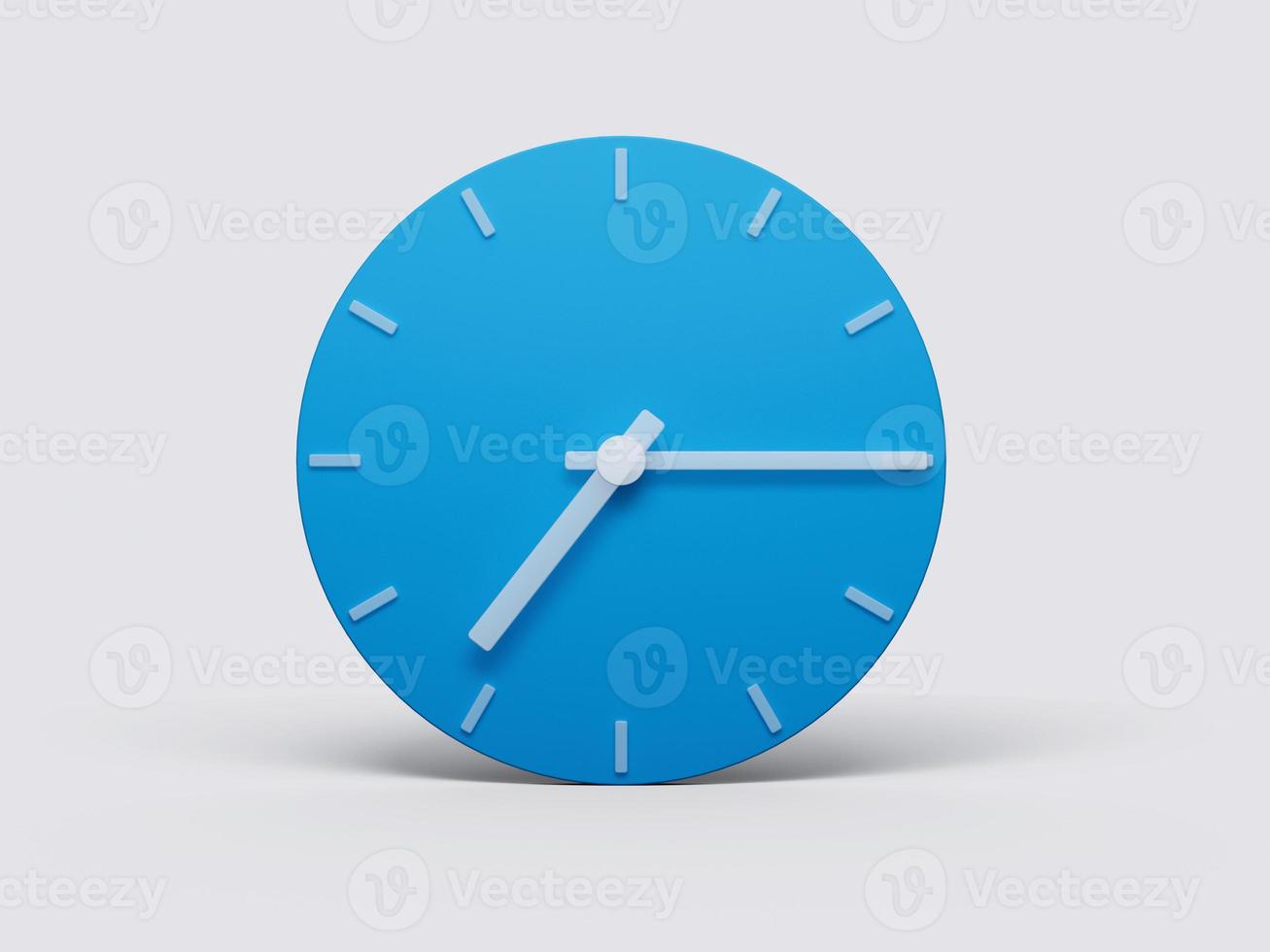 Minimal Clock time 7 15 o'clock or Seven Fifteen on light pastel background 3d illustration photo