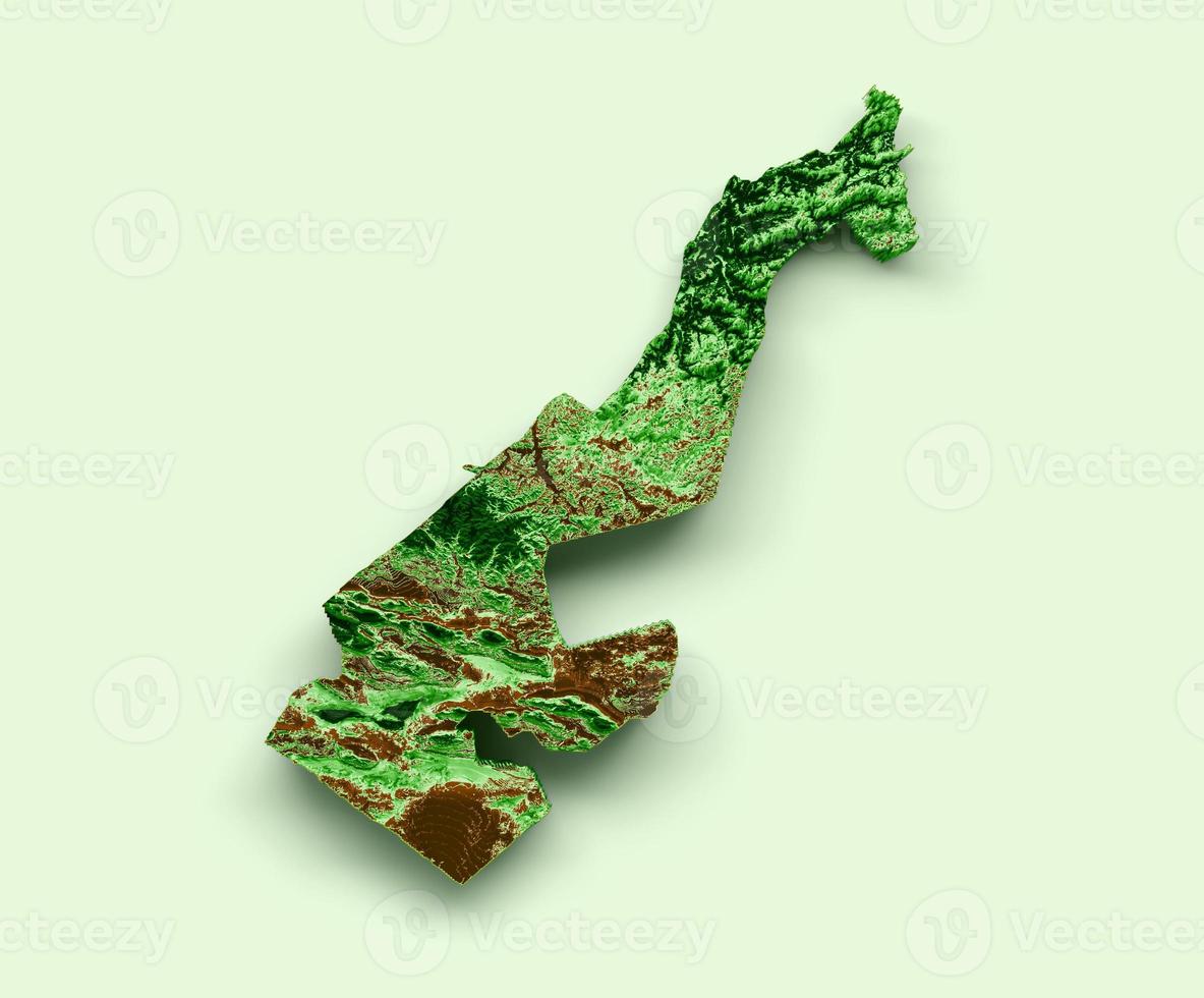 Monaco Topographic Map 3d realistic map Color 3d illustration photo