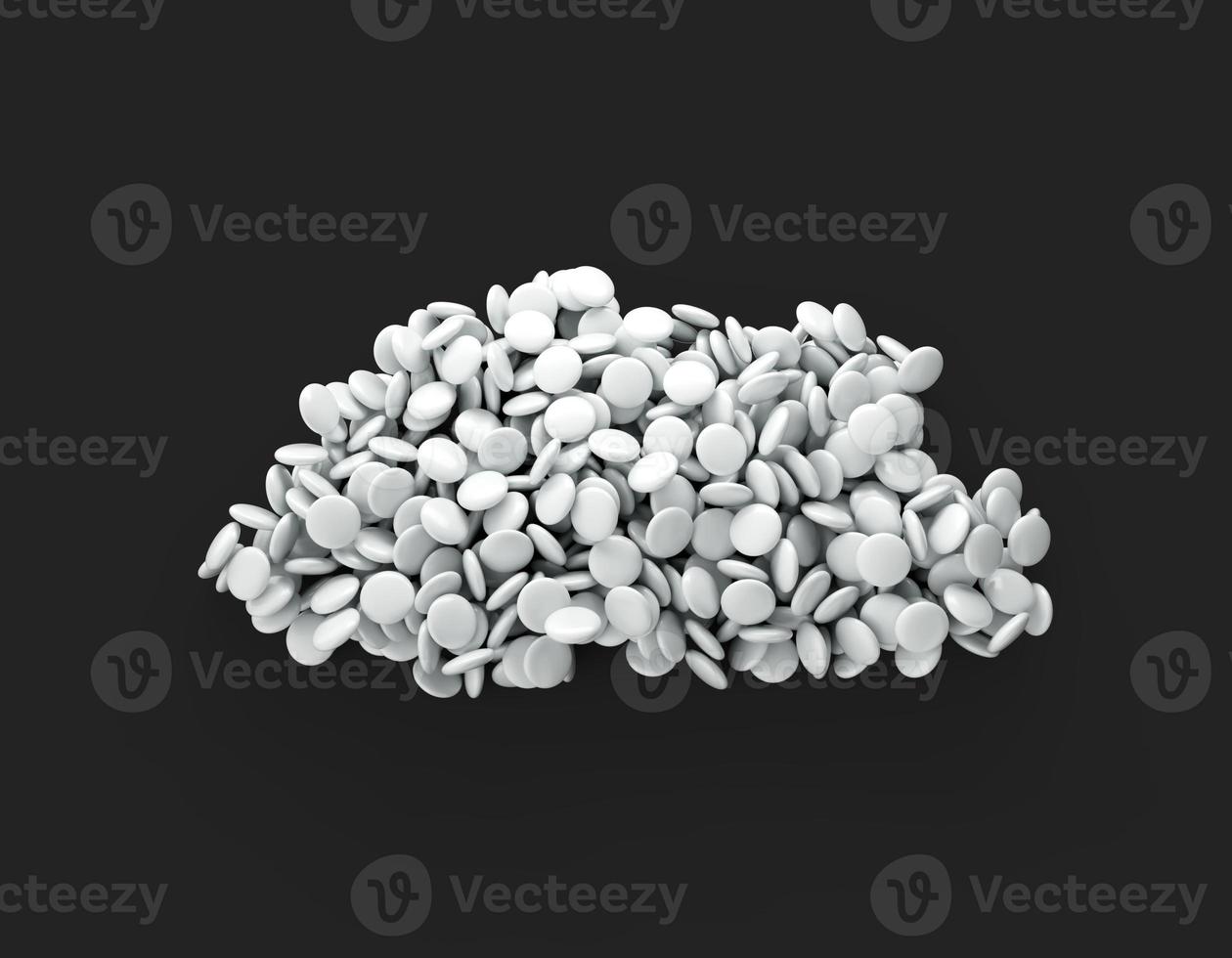 Bhutan White sweet candy Dragees in shape of Bhutan map isolated background. 3d illustration photo