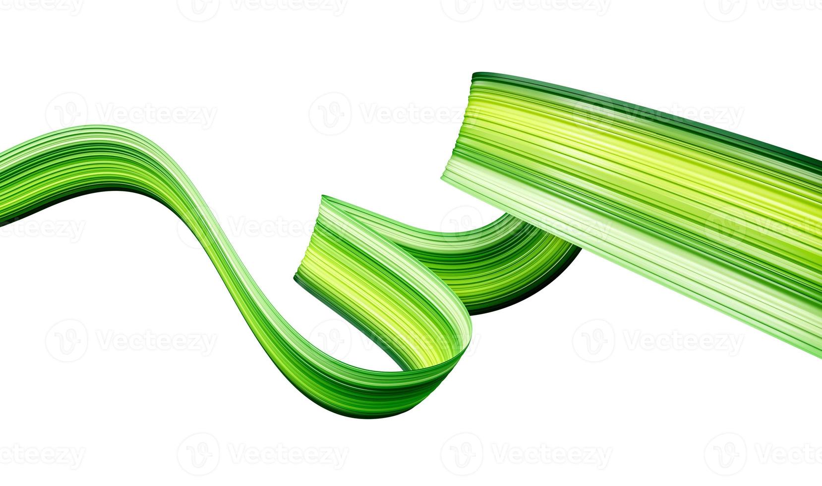 Green abstract ribbon isolated background 3d illustration 14608397