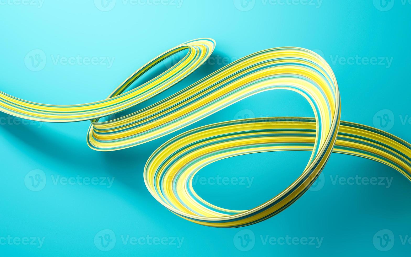 Green abstract ribbon isolated background 3d illustration photo