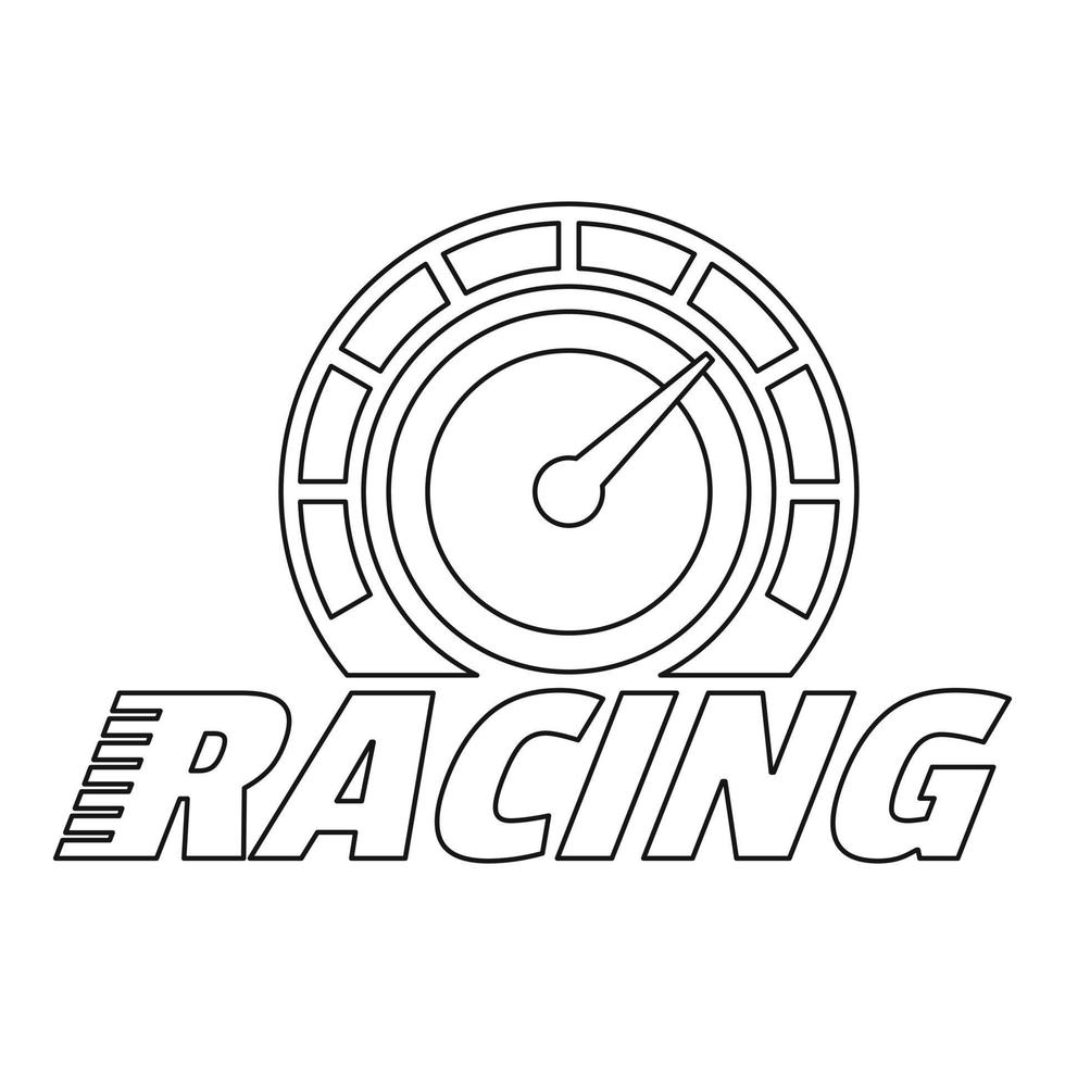 Racing dashboard logo, outline style vector