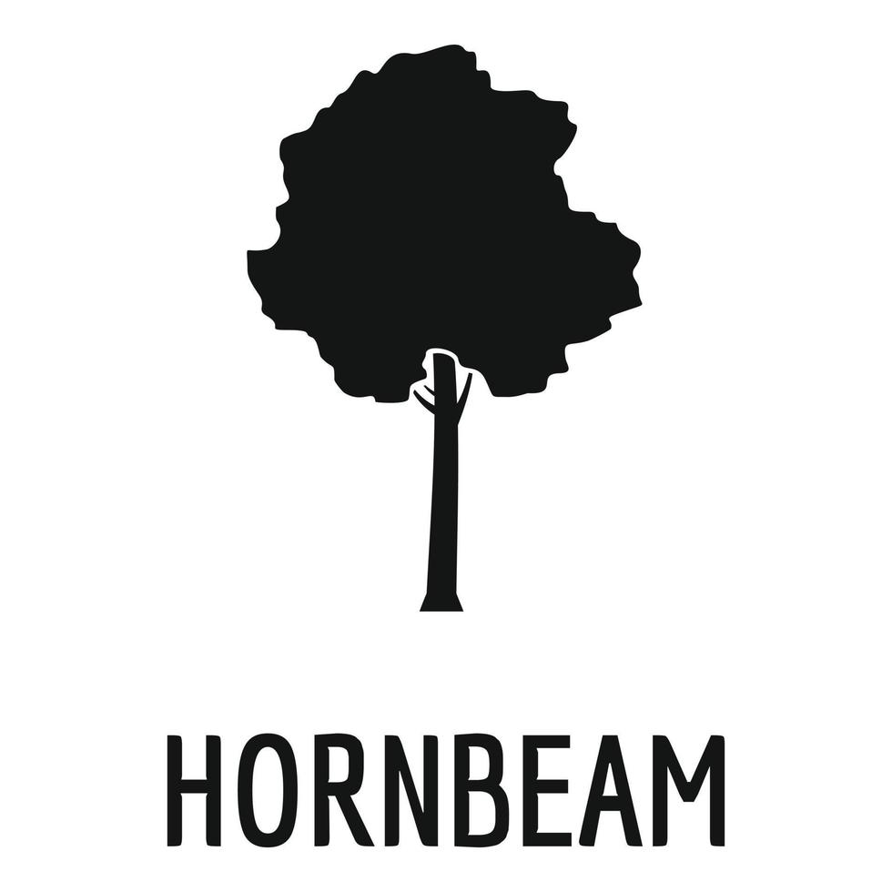Hornbeam tree icon, simple black style vector