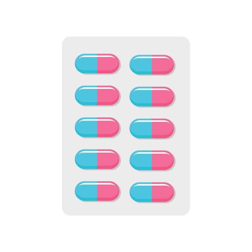 Contraception pills icon, flat style vector