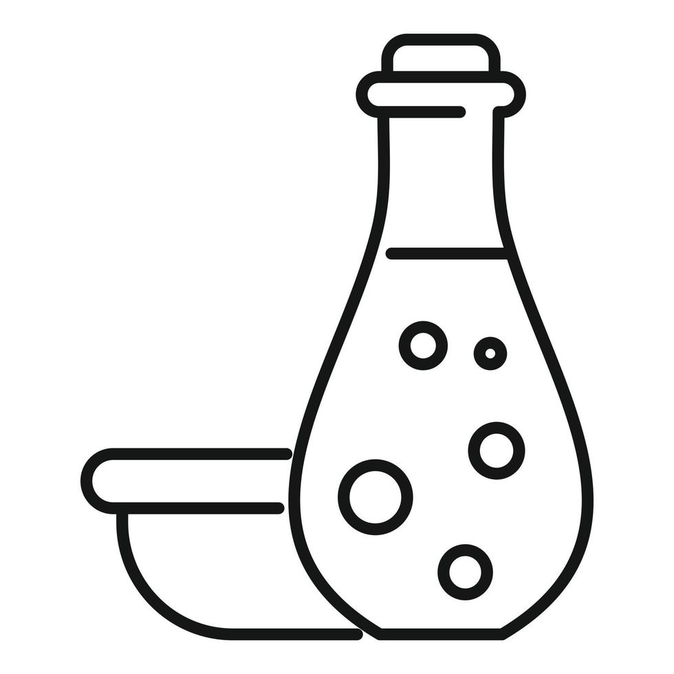 Face oil potion icon, outline style vector