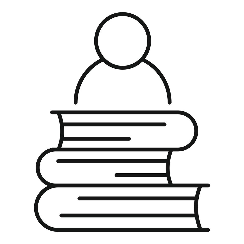 Storyteller book stack icon, outline style vector