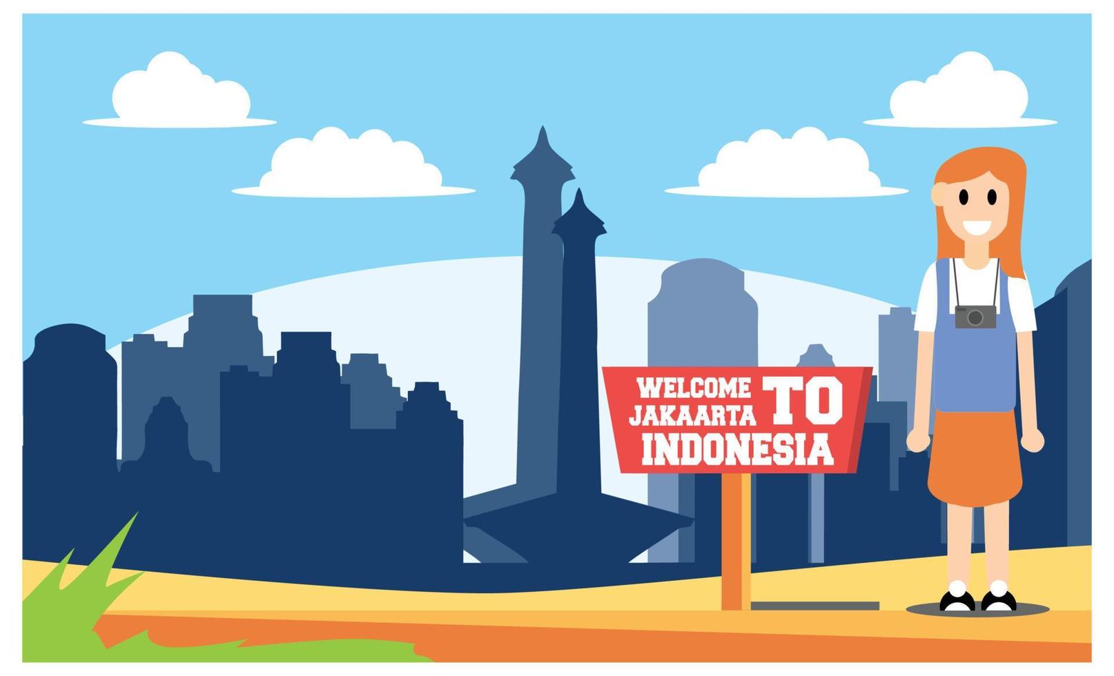 flat illustration of amazing tourist attractions in Indonesia, Vector Isometric Illustration Suitable for Diagrams, Infographics, And Other Graphic assets