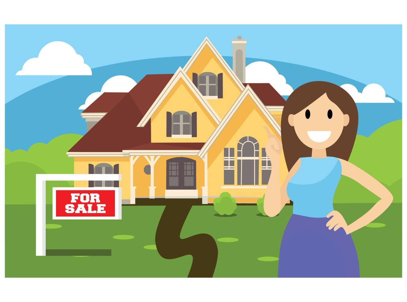 flat illustration of home marketing, vector illustration
