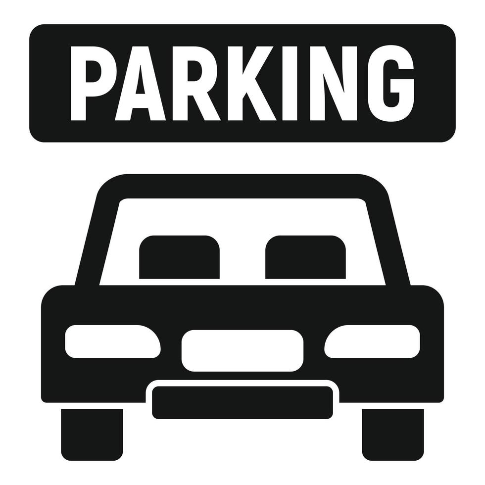 Car parking icon, simple style vector