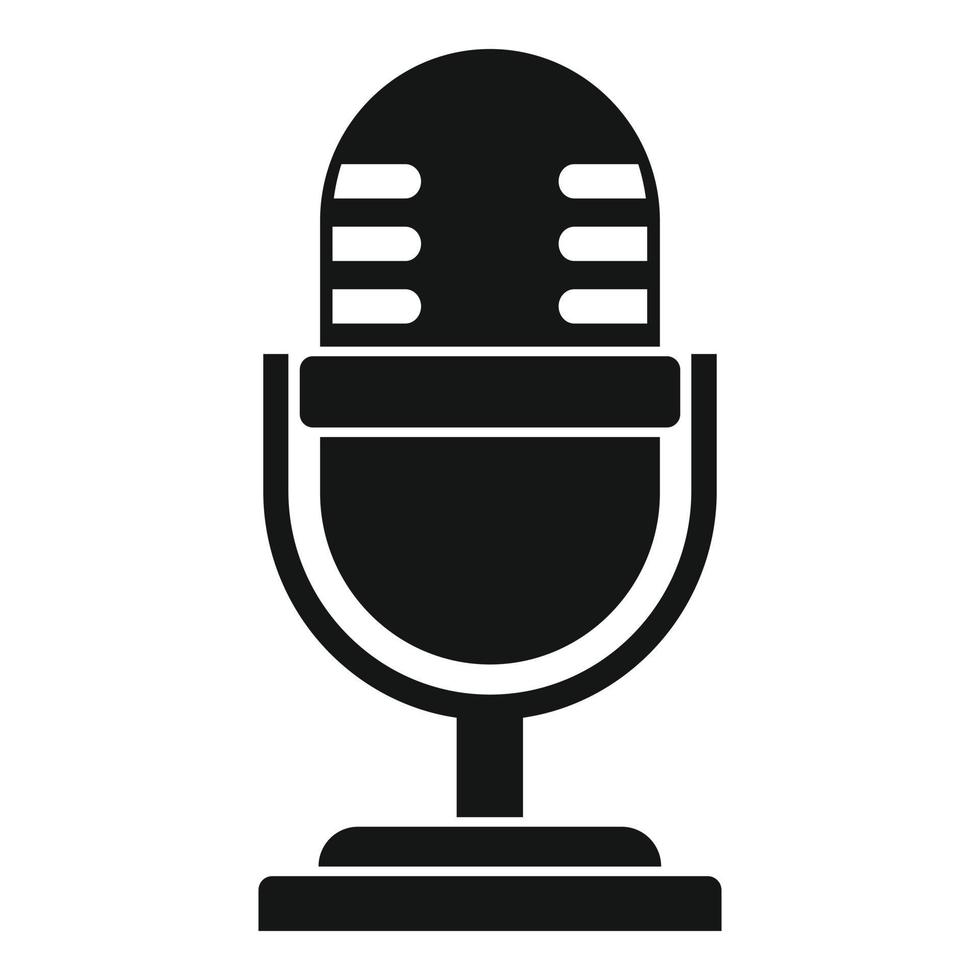Tv studio microphone icon, simple style vector