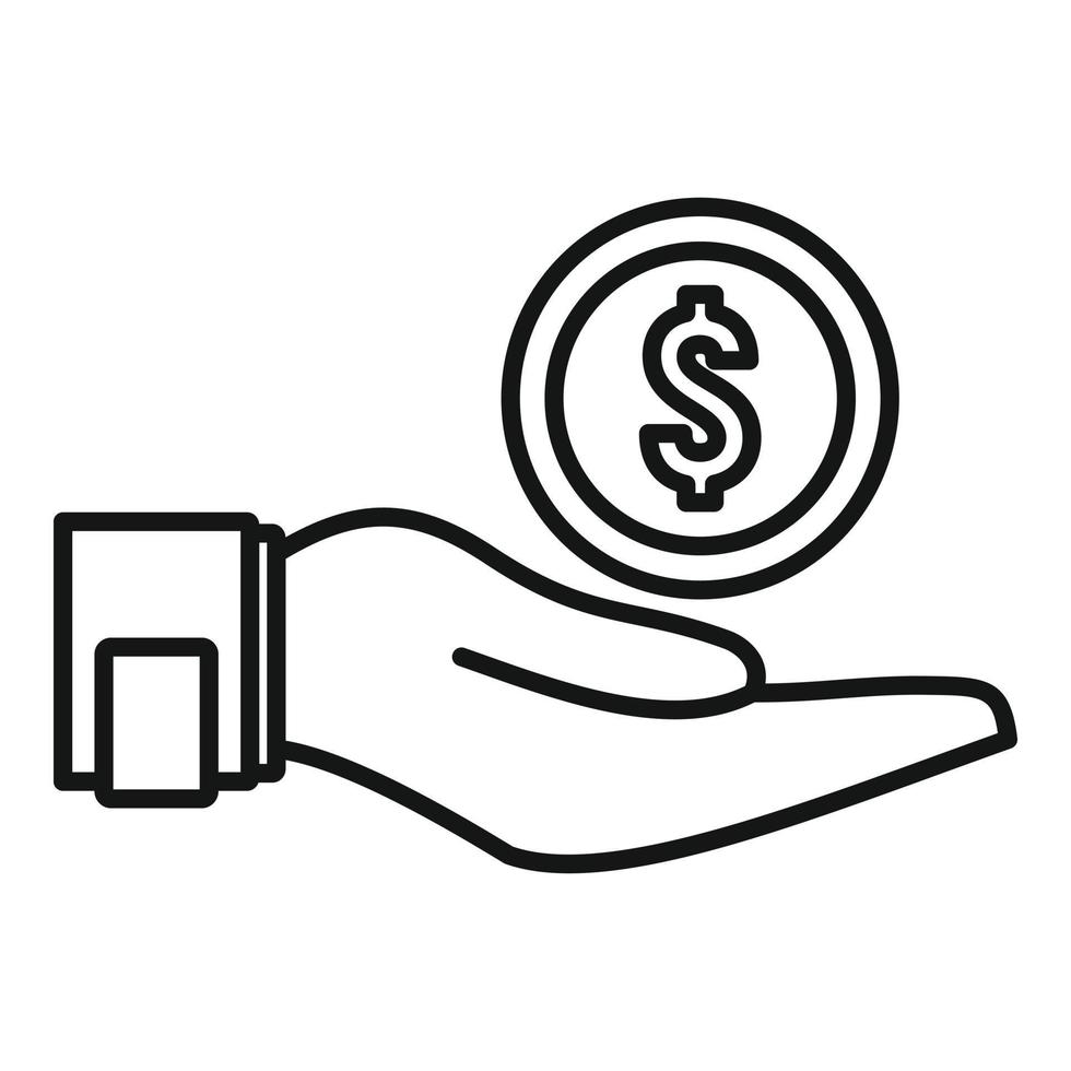 Crowdfunding keep money icon, outline style vector