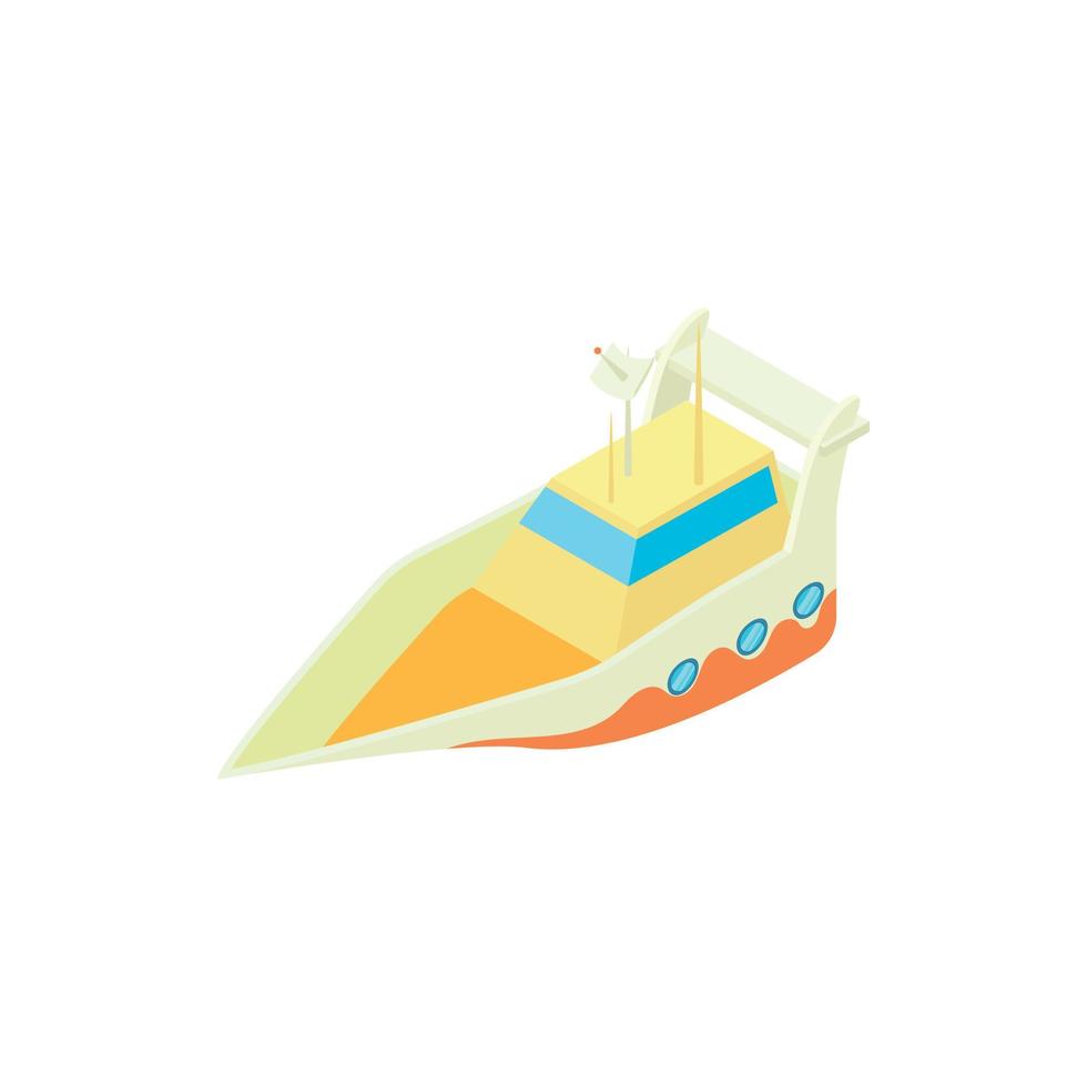 icono de barco, estilo de dibujos animados vector