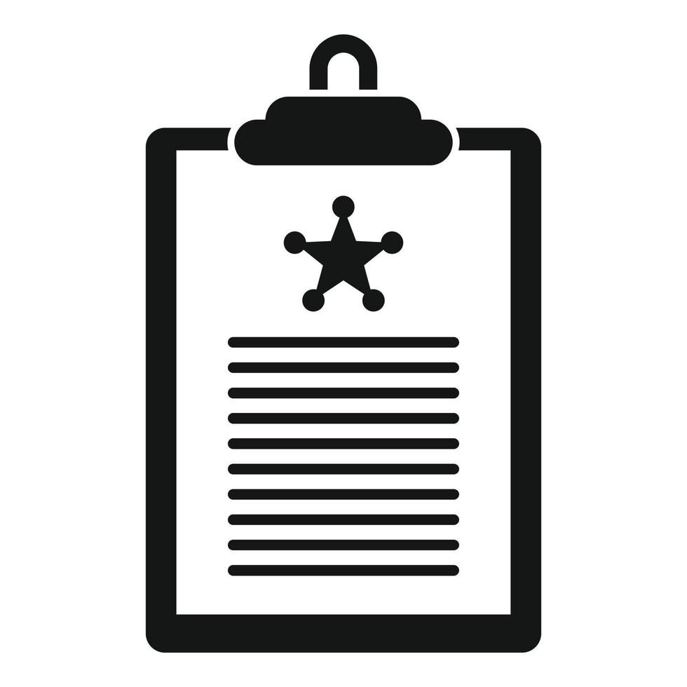 Policeman clipboard icon, simple style vector