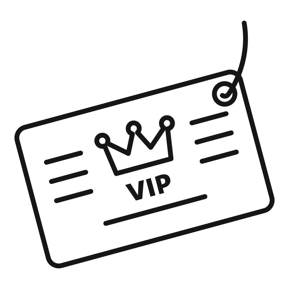 Vip loyalty card icon, outline style vector