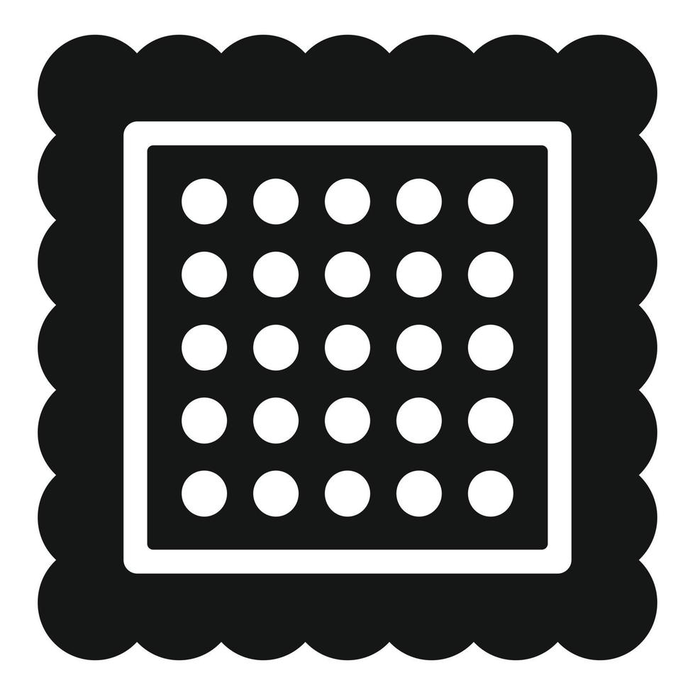 icono de galleta cuadrada, estilo simple vector