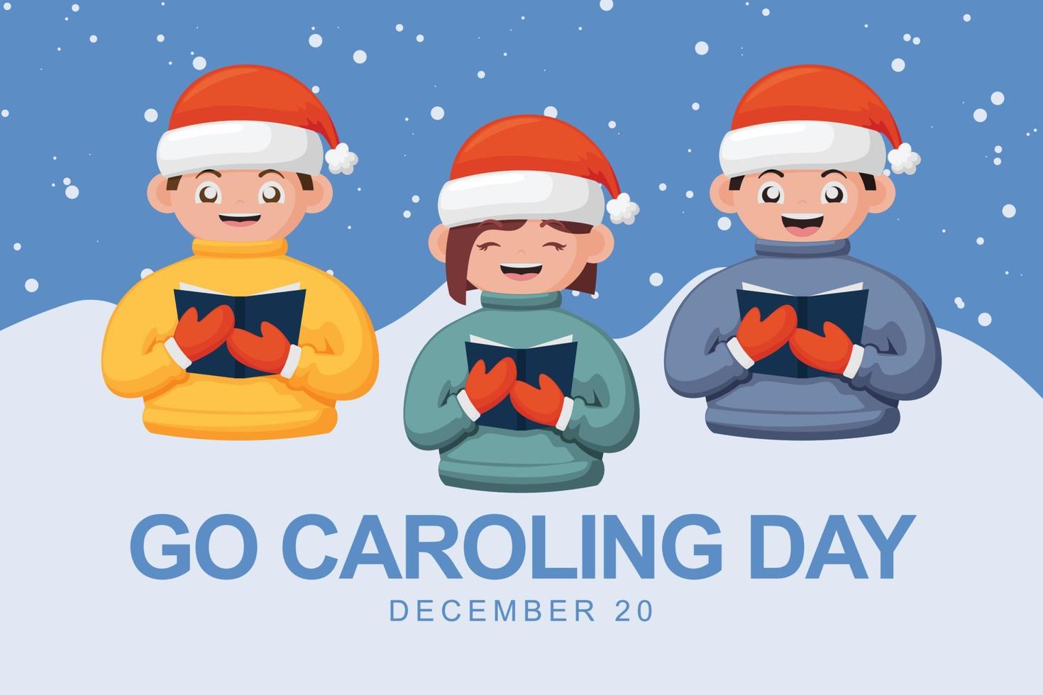 Go Caroling Day background. vector
